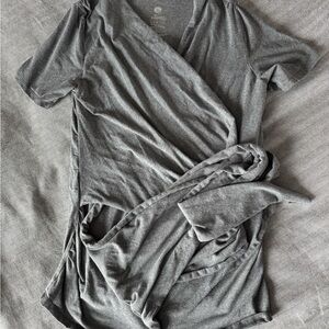 Kindred Bravely Gray Wrap-Style Short Sleeve Top